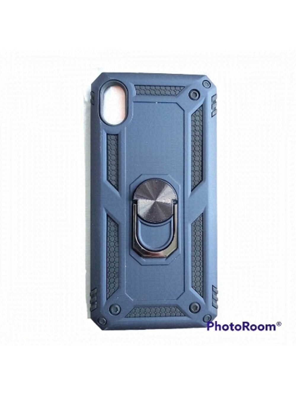 Motorola Moto E6 Phone Case With 2 Tempered Glass Screen Protectors Dark Blue